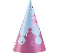 Amscan 9903051 - Chapeaux de fête sirène, 8 pièces, taille 16 cm, avec élastique, chapeau en papier, chapeau, casquette, accessoire, Be a Mermaid, hippocampe, fête d'enfants, anniversaire, carnaval
