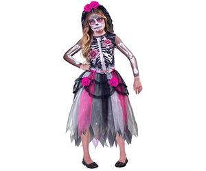 amscan 9903417 Costume de petite Madame Jour des Morts 10-12 ans 1 pièce, Gris