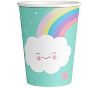 amscan 9904301 - Gobelets en Papier - Arc-en-ciel et Nuage - 250 ml - 8 pièces