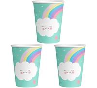 amscan 9904301 - Gobelets en Papier - Arc-en-ciel et Nuage - 250 ml - 8 pièces (Lot de 3)