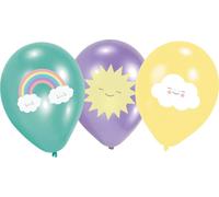 Amscan 9904307 - Ballons en latex Rainbow and Cloud, environ 28 cm, soleil, nuage, arc-en-ciel, ballon