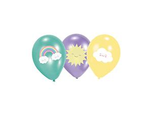 amscan 9904307 Lot de 6 Ballons Arc-en-Ciel et Nuage, Regenbogenfarben