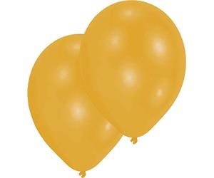 amscan 9904909 Lot de 10 Ballons en Latex Doré métallisé