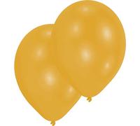 Amscan 9904945 Lot de 50 ballons en latex métallisé Doré, Or