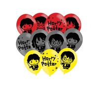 Amscan 9905196 - Ballons en latex 27,9 cm pour l'anniversaire de Harry Potter - 6 pièces, jaune,gris,rouge