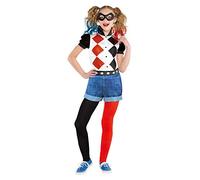 amscan 9906095 Déguisement officiel Warner Bros Harley Quinn pour fille (8-10 ans), Rouge