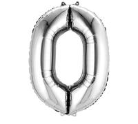 amscan® 9906285 Ballon en plastique nombre 0 - argenté
