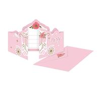 amscan 9906321 Lot de 8 invitations et enveloppes pour fête d'anniversaire Motif princesse pour un jour
