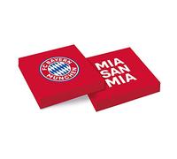 amscan 9906509 - Lot de 20 Serviettes en Papier FC Bayern Munich - Dimensions : 33 x 33 cm - Couleur : Bleu, Blanc et Rouge - Les Serviettes en Papier sont parfaites pour la fête du Fan Club ou la