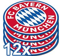 amscan 9906510 - FC Bayern München Lot de 12 dessous de verre en papier, diamètre 10,7 cm, pour verres ou tasses, parfait pour la fête du fan club ou la fête à thème de football