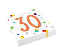 amscan® 9906762 Serviette de table à motif 33x33 anniversaire numéro 30