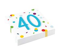 amscan 9906763 Lot de 20 Serviettes de Table Confetti pour 40e Anniversaire