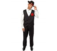 amscan-9907058 Costume de Gangster Homme Adulte (Standard), 9907058, Noir, (39-41 Chest)