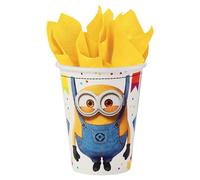amscan 9907315 - Moi, Moche et méchant Minions Lot de 8 gobelets en Papier Blanc