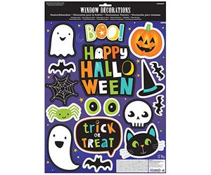 Amscan 9907449 - Autocollants de fenêtre mignons pour décoration de fête - 17 pièces