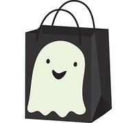 amscan 9907452 - Sac à Bonbons fantôme Halloween en Papier, Sac de Transport, Sac Cadeau, Sac Cadeau pour Halloween