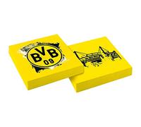 amscan 9908528 - Lot de 20 Serviettes BVB, Taille 33 x 33 cm, Borussia Dortmund, Foulard jetable, Vaisselle, Football, fête, Fan, Anniversaire