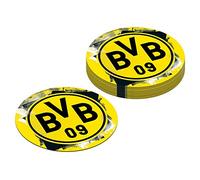 amscan 9908529 Lot de 12 sous-Verres à bière Borussia Dortmund 10,7 cm, 10263811, Noir/Jaune