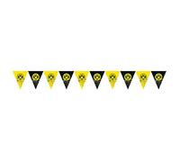 amscan 9908535 - Guirlande de fanions BVB, Taille 400 x 19,5 cm, Borussia Dortmund, en Plastique, Drapeau, Guirlande, décoration à Suspendre, Football, fête, Anniversaire