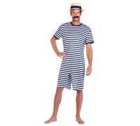 amscan-9908838 Swimsuit Ensemble de Costume, Homme, 9908838, Bleu, hommois: L