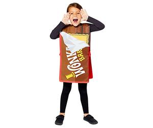 amscan 9909047 Déguisement pour enfant Warner Bros. Wonka Bar Tabard 3-7 ans, doré, Small/Medium (3-7 Years)