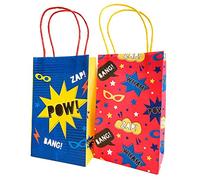 amscan 9909091 Lot de 8 sacs surprises super-héros, multicolore