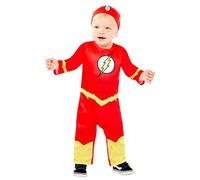 amscan-9909321 Déguisement Flash pour bébé 12-18 Mois, Enfants Unisexes, 9909321, Multicolore