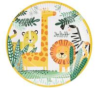 amscan 9909345 - Assiettes en carton Get Wild Animals Party - Lot de 8-22,8 cm
