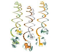 amscan 9909360 Get Wild Lot de 6 décorations en Papier Safari à Suspendre, Multicolore