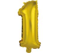 amscan® 9909679 Ballon en plastique Mini chiffre 1 - 35 cm, or