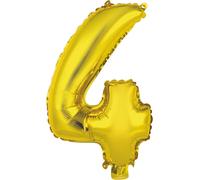 amscan® 9909682 Ballon en plastique Mini chiffre 4 - 35 cm, or