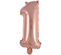 amscan® 9909689 Ballon en plastique Mini chiffre 1 - 35 cm, rose