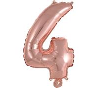 amscan® 9909692 Ballon en plastique Mini chiffre 4 - 35 cm, rose