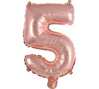 amscan® 9909693 Ballon en plastique Mini chiffre 5 - 35 cm, rose
