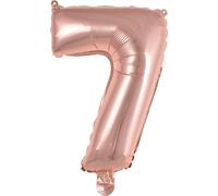 amscan® 9909695 Ballon en plastique Mini chiffre 7 - 35 cm, rose