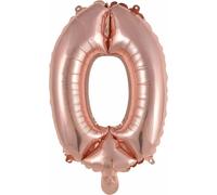 amscan® 9909698 Folienballon Mini Zahl 0 - 35 cm, rose