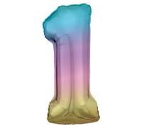 Amscan 9909699 - Ballon Nombre, taille environ 86 cm, couleur pastel, pour hélium ou air, hélium, anniversaire