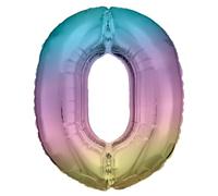Amscan 9909708 - Ballon en plastique Nombre, taille environ 86 cm, couleur pastel, pour hélium ou air, hélium, anniversaire