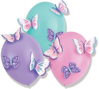 Amscan 9909727 - Ballons en latex Flutter avec applications de papier, 3 pièces, papillon, ballons, décoration, anniversaire enfant, fête à thème