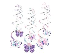 amscan 9909728 Lot de 6 Spirales décoratives en Forme de Papillons, 61 cm, décoration à Suspendre