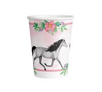 amscan 9909875-66 Lot de 8 gobelets jetables en Papier Motif Chevaux 250 ML, Multicolore
