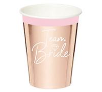 amscan- Gobelets en Carton pour Enterrement de Vie de Jeune Fille-Or Rose 8 Paquet, 9909893-66, Mehrfarbig