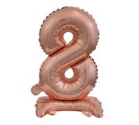 amscan® 9911741 Ballon en plastique Mini chiffre 8 - 15 x 38 cm, avec pied, rose