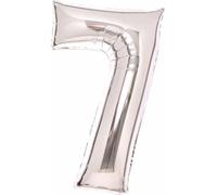 AMSCAN 9913232 Ballon en plastique XL chiffre 7 - 63 cm, argenté