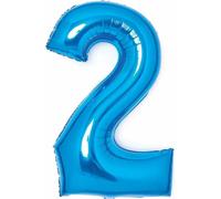 amscan® 9914052 Ballon en plastique XL chiffre 2 - 63 cm, bleu