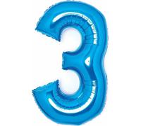 AMSCAN 9914053 Ballon de baudruche XL numéro 3 - 63 cm, bleu