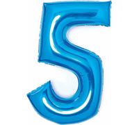 amscan® 9914055 Ballon en plastique XL chiffre 5 - 63 cm, bleu