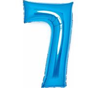 AMSCAN 9914057 Ballon en plastique XL chiffre 7 - 63 cm, bleu