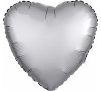 amscan® 9914126 Ballon en plastique cœur argenté - Ø 43 cm