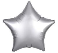 Amscan 9914127- Ballon En Aluminium Etoile Argentée En Soie Standard C16 Emballé 48 cm